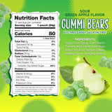 Green Apple Gummi Bears | 12 Packs of Sour Gummies | Dye Free Candy | Chewy Candy for Party Favors, Goodie Bags, Snacking and Gifting | Gelatin Free