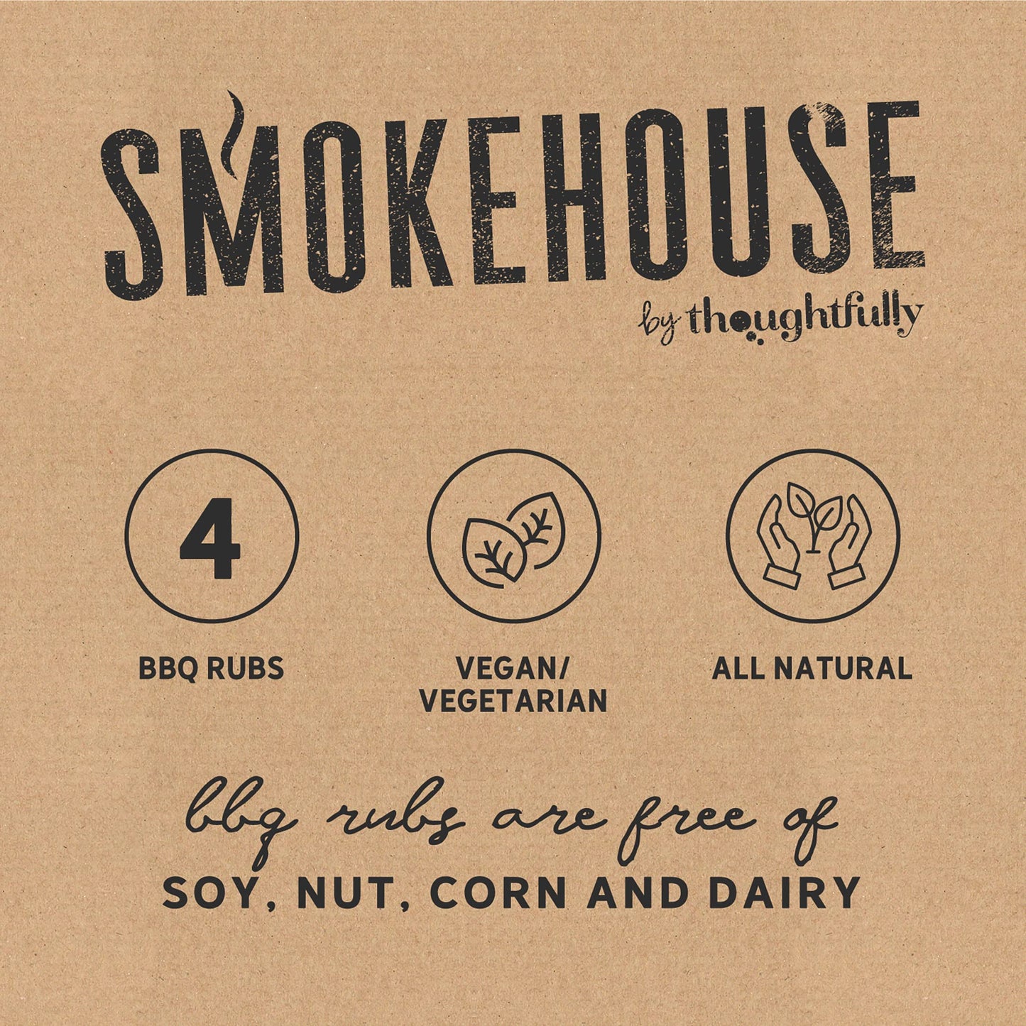 Smokehouse by Thoughtfully, Smokehouse Barbecue Rubs Gift Set, Flavors Include Cajun, Caribbean, Memphis and Southwest, Set of 4