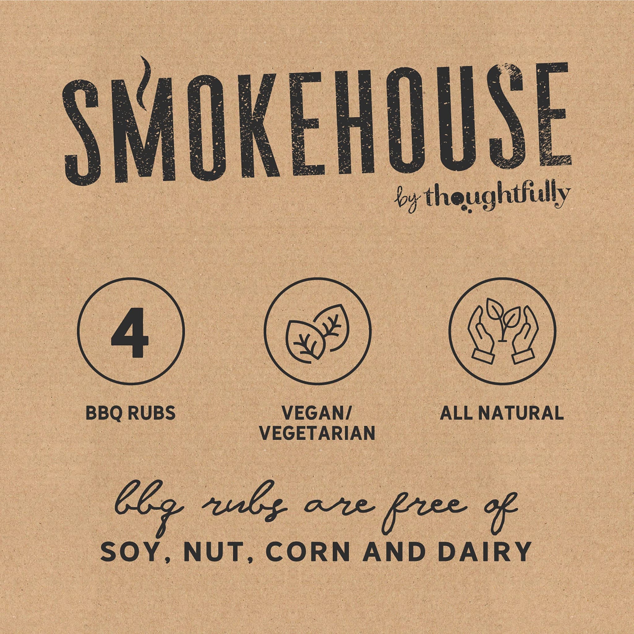 Smokehouse by Thoughtfully, Smokehouse Barbecue Rubs Gift Set, Flavors Include Cajun, Caribbean, Memphis and Southwest, Set of 4