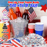 Fun Express Patriotic Red White Blue Peppermint Candy Bulk 2 Lb - 172 Individually Wrapped Mints for 4th of July Party Favors | Memorial Day Veterans
