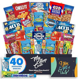 Student Encouragement - Snack Box (40 Piece Variety Gift Basket Care Package) Peanuts, Candy, Chips, Granola Bars & More - My College Crate