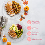 Prestee 72 Pack Disposable Plates 7.5 Inch - Heavy Duty Plastic Plates for Party Appetizers, Salads, and Clear Dessert Plate for Party Events