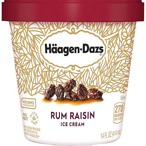 Haagen-Dazs, Rum Raisin Ice Cream, 14 fl oz (Frozen)