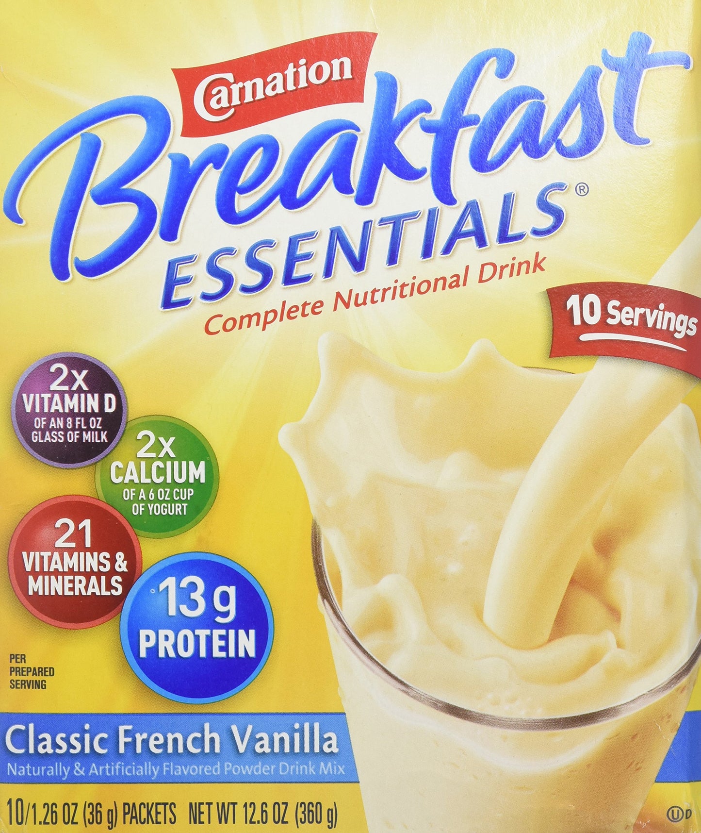 Carnation Instant Breakfast Powder, French Vanilla, 10 pk