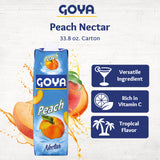 Goya Peach Nectar Juice, Pack of 2 (33.8 oz Bottles) Sweet and Juicy Tropical Drink, Perfect for Smoothies, Cocktails, Mocktails and Everyday