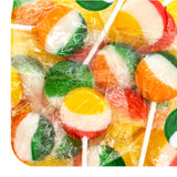 Fruit Lollipops - 40 Count - 1 Lb Pack - Assorted Fruit Hard Candy Individually Wrapped - Flat Suckers for Goodie Bags, Parties & Classroom Rewards