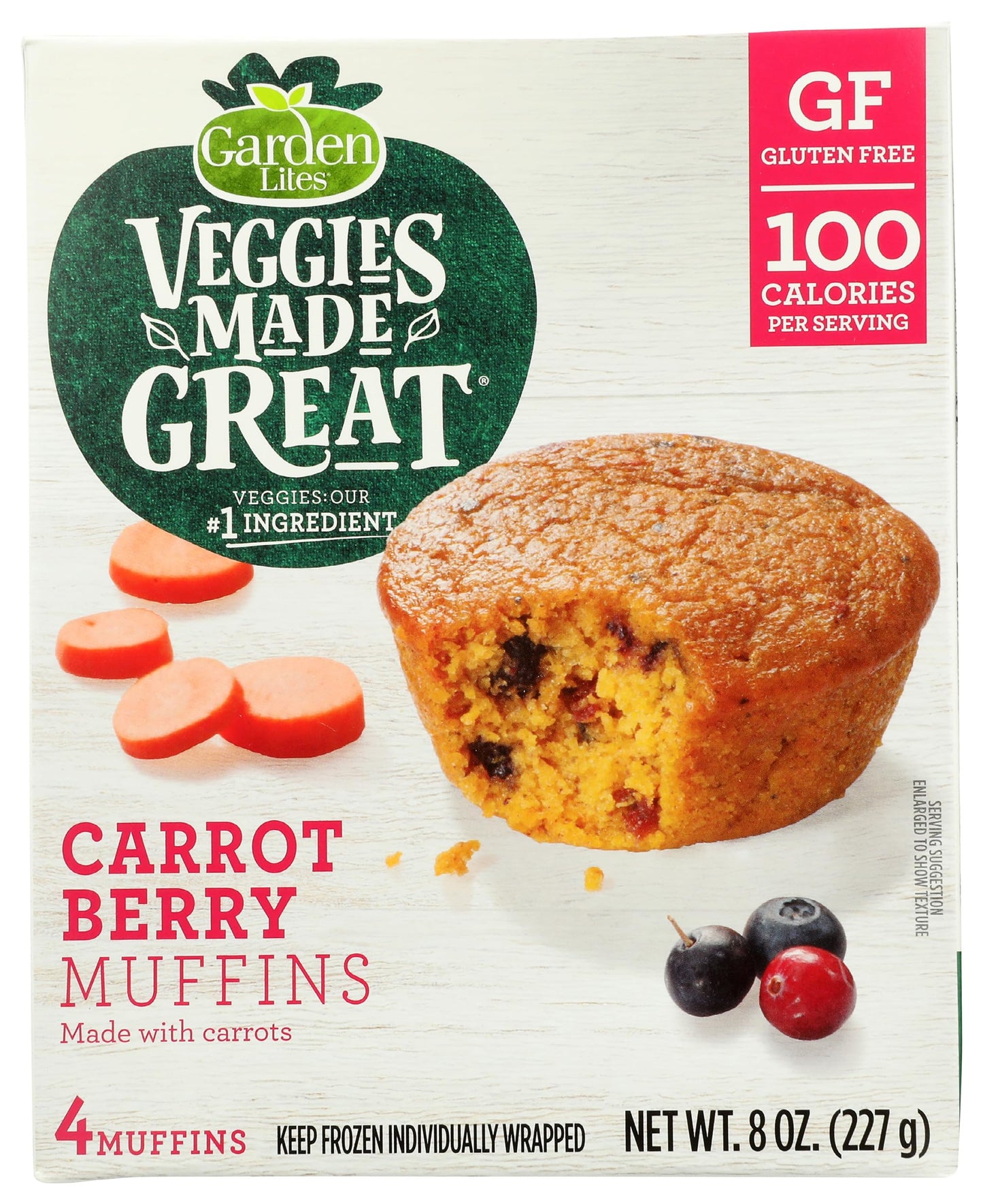 Garden Lites, Muffins Carrot Berry, 8 Ounce