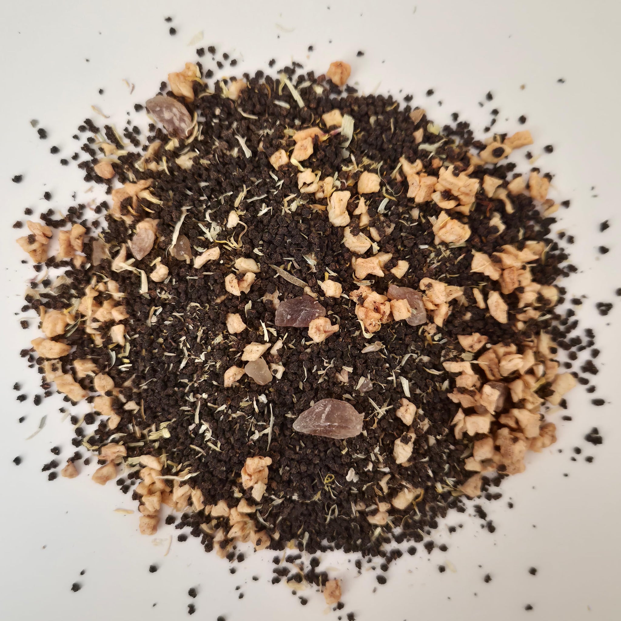 Spilled Tea | Banana Banane Brûlée | Brûléed Banana Flavored Malty Assam CTC Black Tea with Amber Rock Sugar | Best Made with Chai/British/Royal Milk