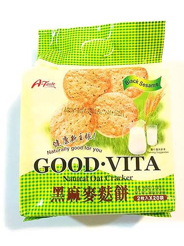 A-Taste Good Vita Black Sesame Natural Oat Cracker 13.3 Oz(2 Pack)