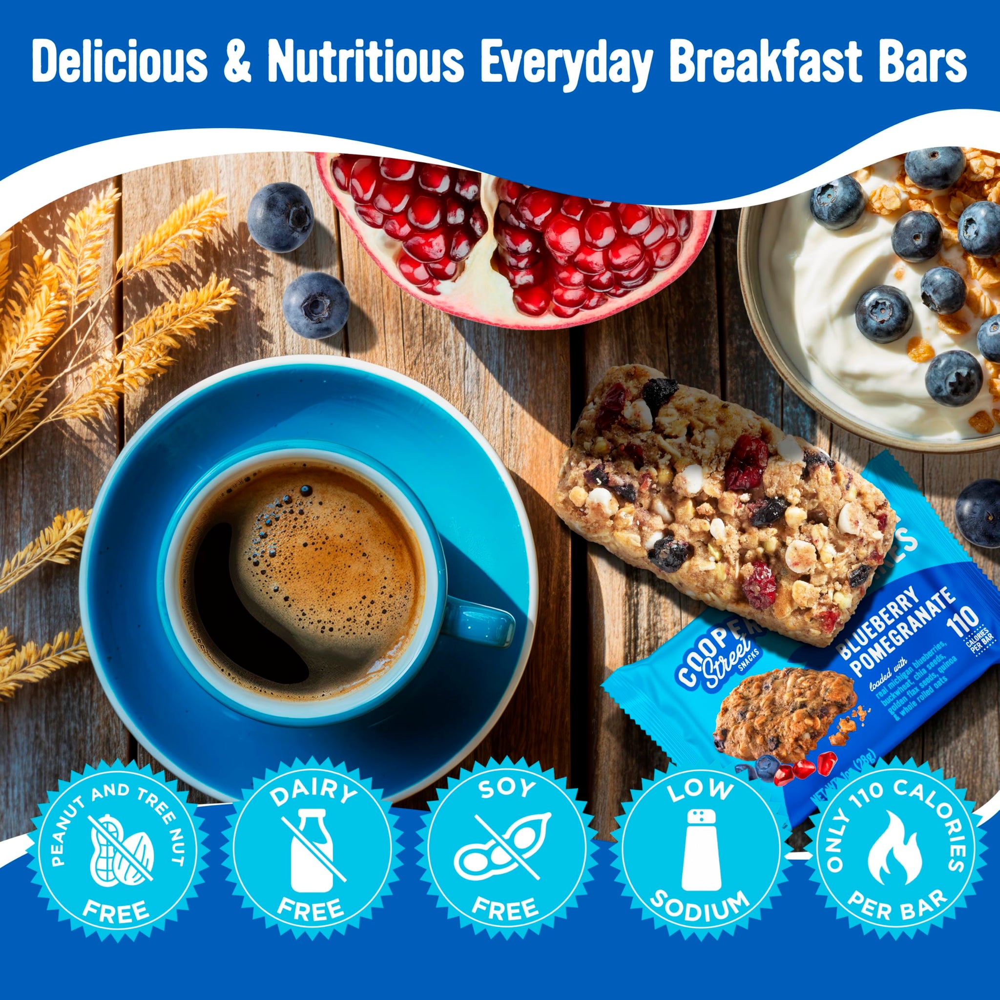 Cooper Street Granola Bakes - Soft Baked Oats, Grain & Seeds Breakfast Granola Cookie Bars - Nut & Dairy Free, Low Sodium, Healthy Lunchbox Snacks