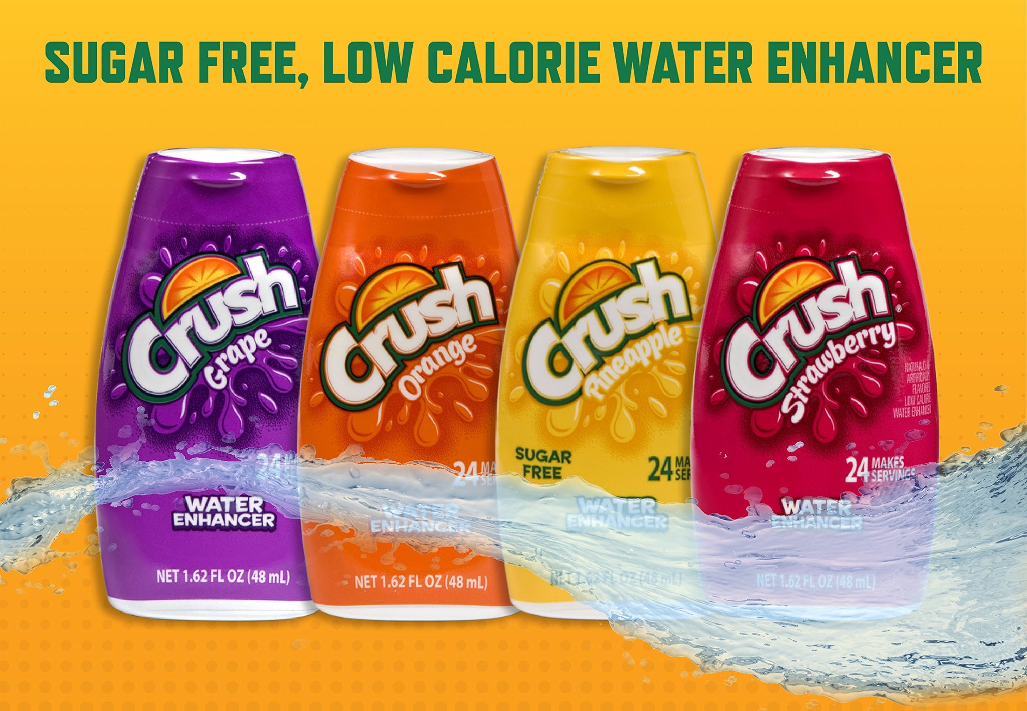 Crush Liquid Water Enhancers - Sugar Free Grape Water Flavoring with No Calories, 1.6 FL oz (12 Bottles that make 24 Servings Each)