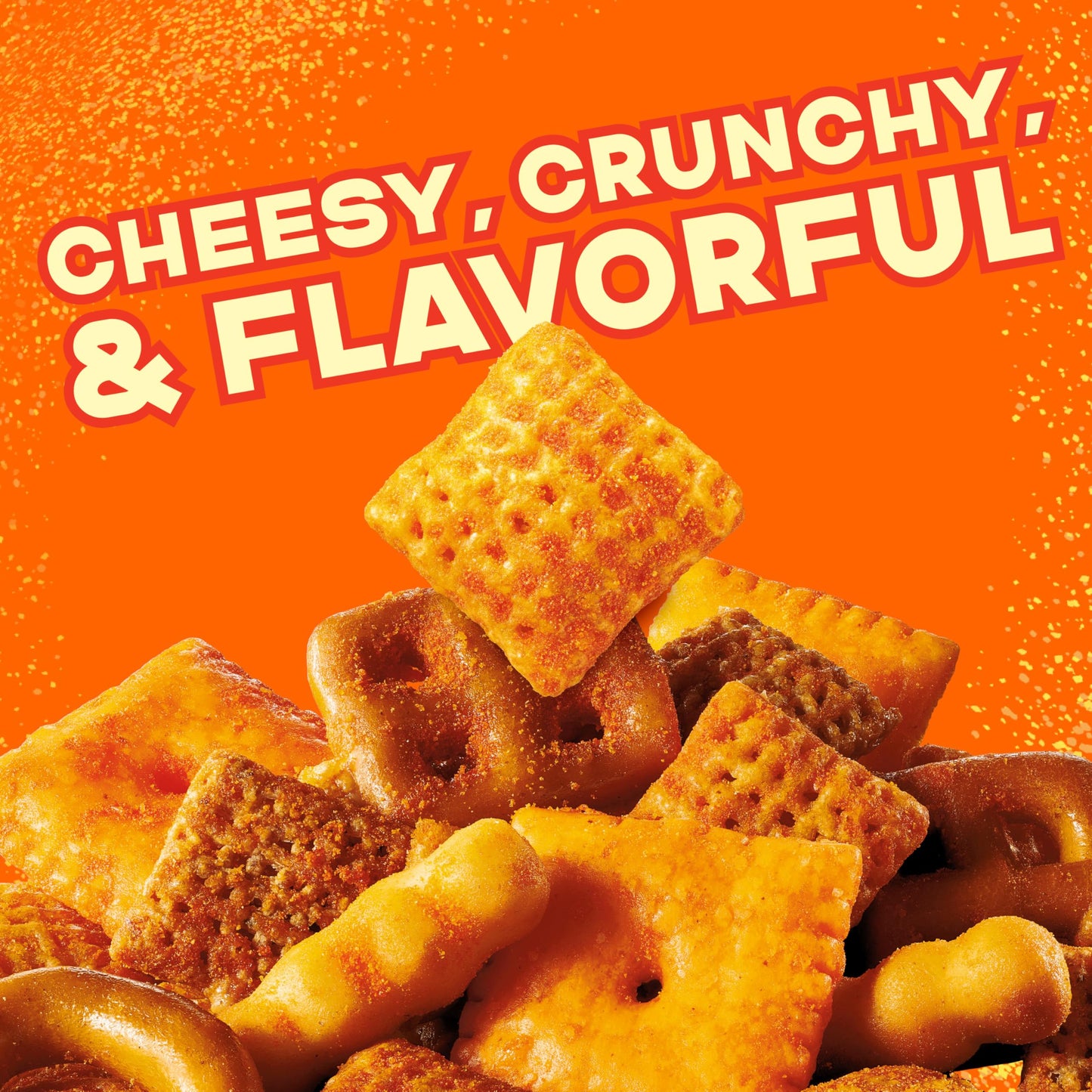 Chex Mix Cheddar Snack Mix, Salty Snacks Tub, 20 oz