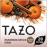 TAZO Pumpkin Spice Chai Black Tea Bags, Moderate Caffeinated Tea, 20 Total Tea Bags