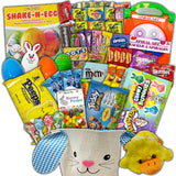 Fun Flavors Box Easter Variety Pack Gift Basket Care Package, Candy, Chips, Bunny Gift Box (Blue)
