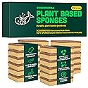 bioGo Biodegradable Kitchen Sponges - Natural Cellulose, Eco-Friendly, Compostable Cleaning Sponges - 24 Pack
