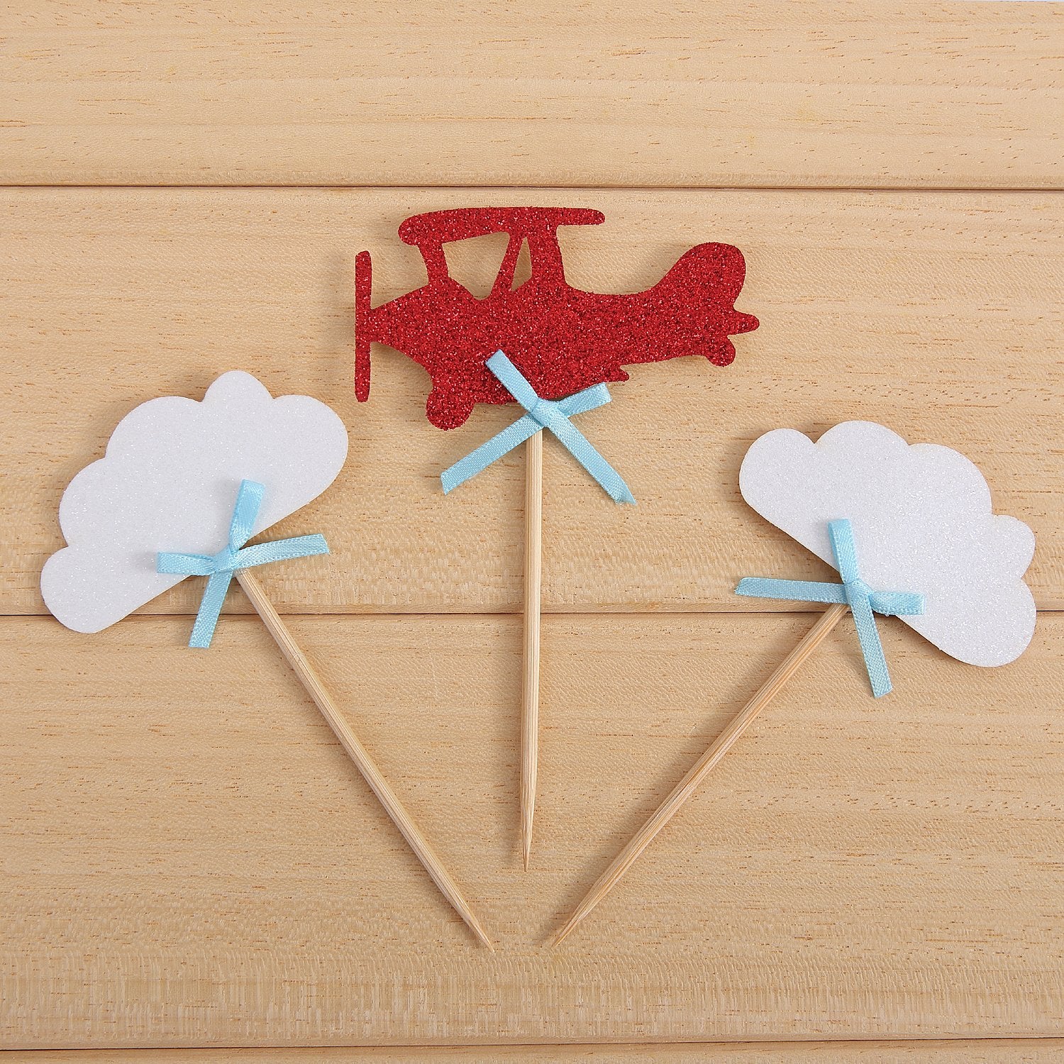 24 Pack White Cloud Cupcake Toppers Kids' Birthday Party Decors - by Giuffi