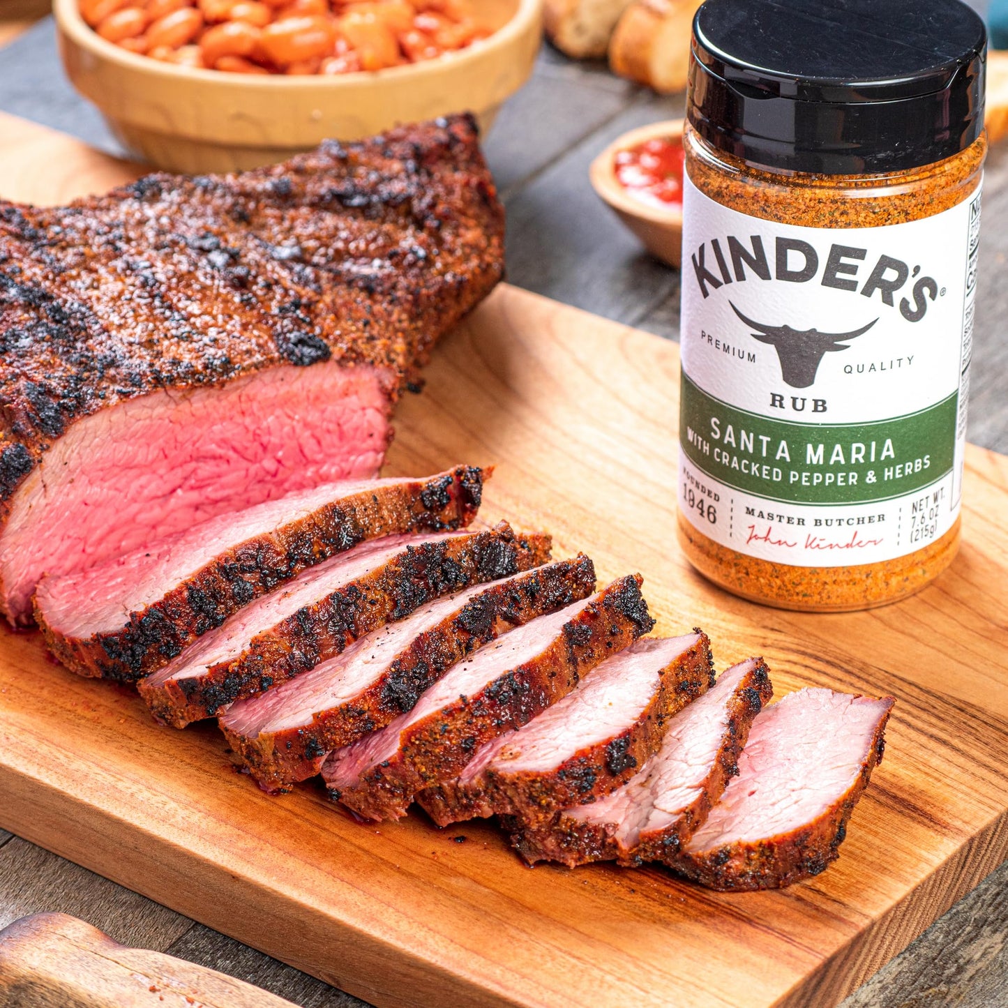 Kinder's Organic Santa Maria Rub (Cracked Pepper and Herbs), Premium Quality Seasoning, MSG Free and USDA Certified Organic, 2.6oz