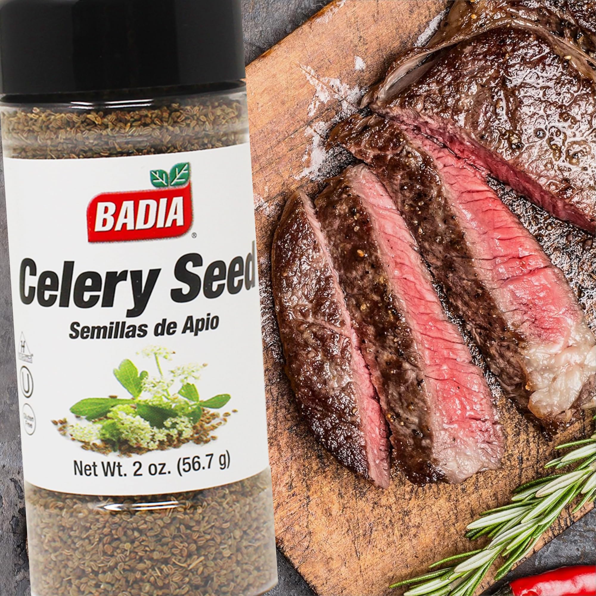 Badia Celery Seed, 2 oz - Aromatic Whole Seeds for Pickling, Salads, Dressings, Soups & Seafood Seasoning