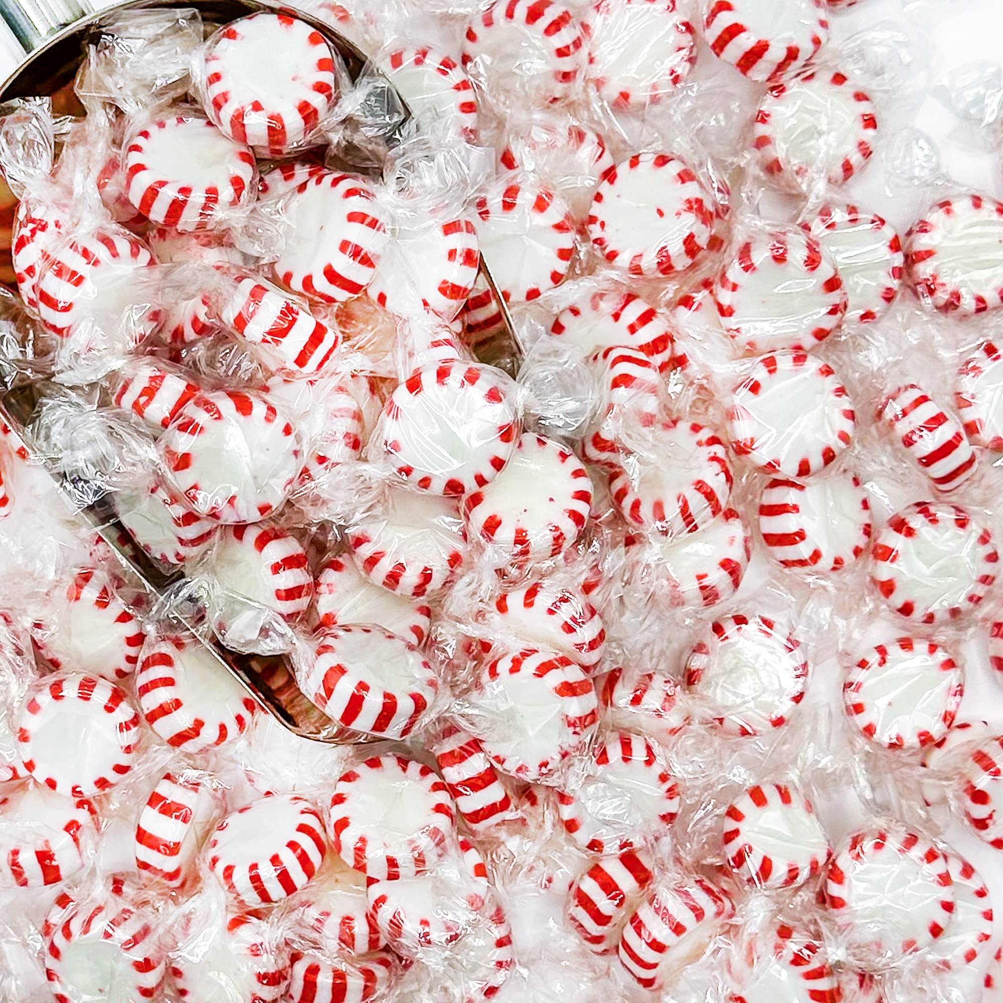 Starlight Peppermint Hard Candy - Bulk 2 Pounds (Approx 170 Count) - Individually Wrapped Mints for Office Bowls & Holiday Buffets - Refreshing Old