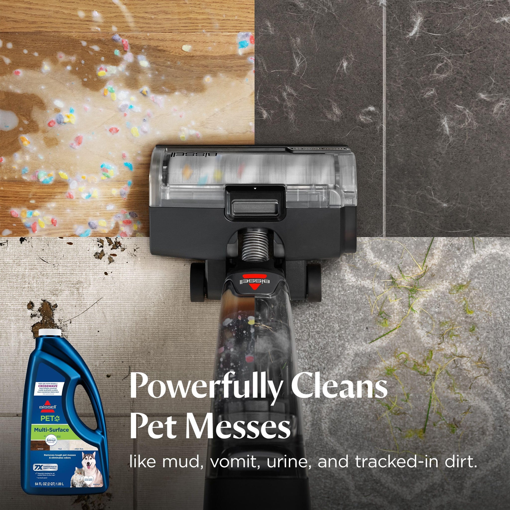 Bissell Multi-Surface Pet Formula with Febreze Freshness, 22951, 64 Fl Oz, Use on Sealed Hard Floors, and Area Rugs, Removes Tough Messes, Febreze