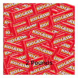 100 Grand Milk Chocolate Candy Bars, Fun Size Bulk Individually Wrapped, Perfect Easter Egg Basket Stuffers Candy, Valentines Day and More 2 Pound