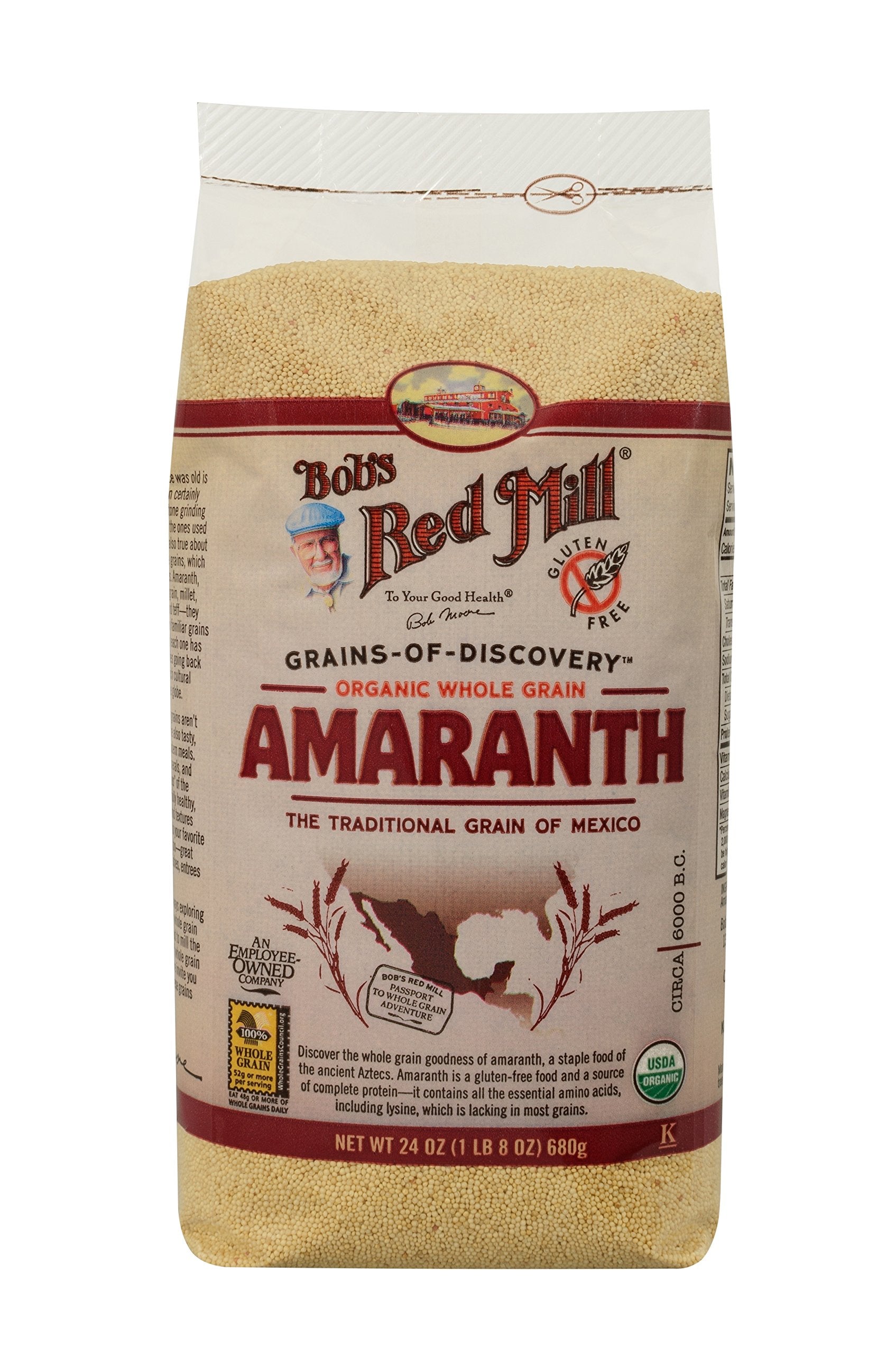 Bob's Red Mill Organic Whole Grain Amaranth, 24 Oz (4 Pack)