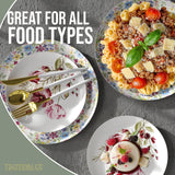 Trendables Heavy Duty Paper Plates Set For 16 Guests - 16 Each Of 8-inch And 10-inch Disposable Plates For Party - Fancy 32 Piece Dinnerware Set