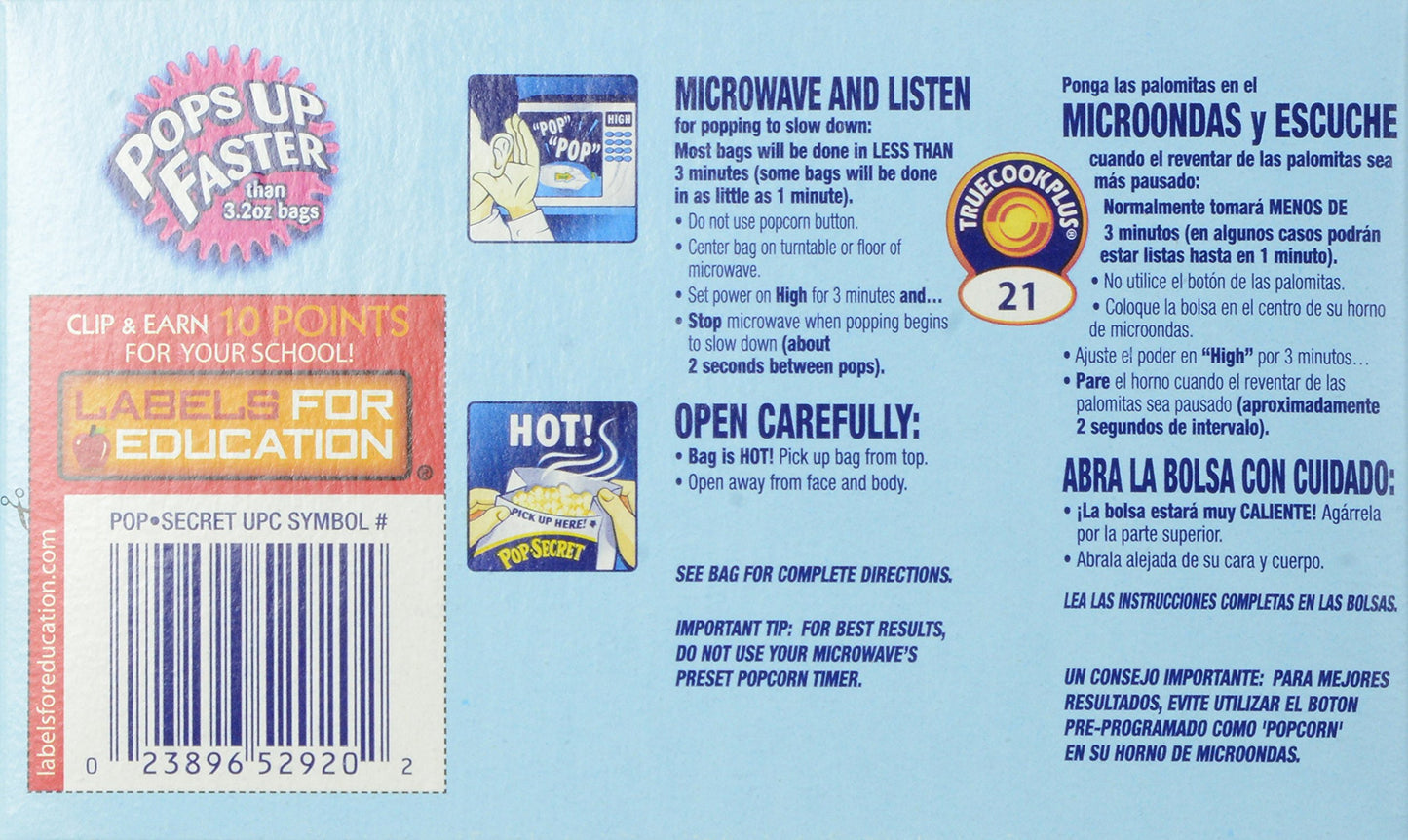 Pop Secret Popcorn, Snack Size Movie Theater Butter, 10-Count Box