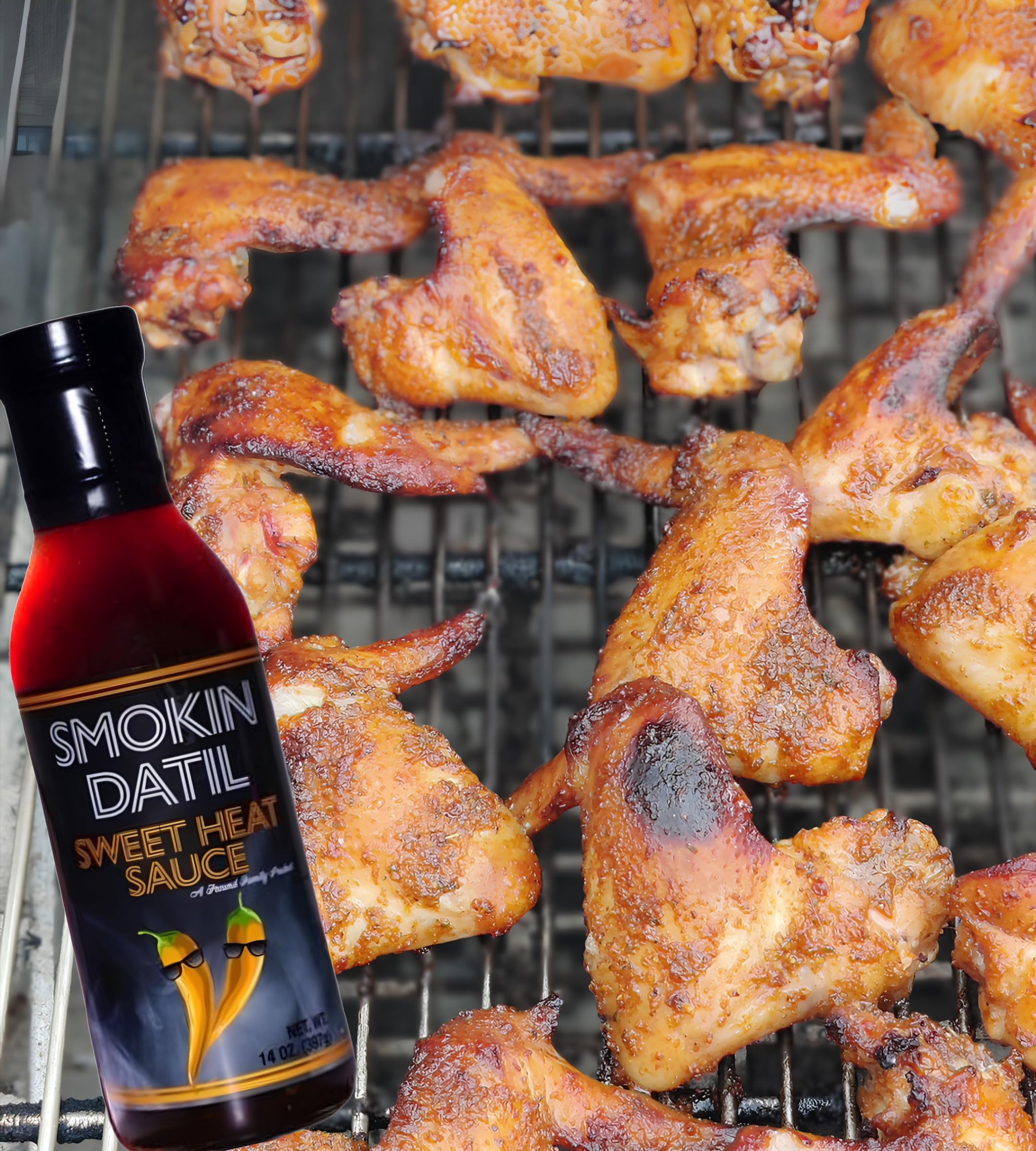 Smokin Datil Sweet Heat Hot Sauce - Datil Pepper Sauce -14 oz. of Award Winning Gourmet Hot Sauce with a Sweet, Spicy Datil Pepper Heat.
