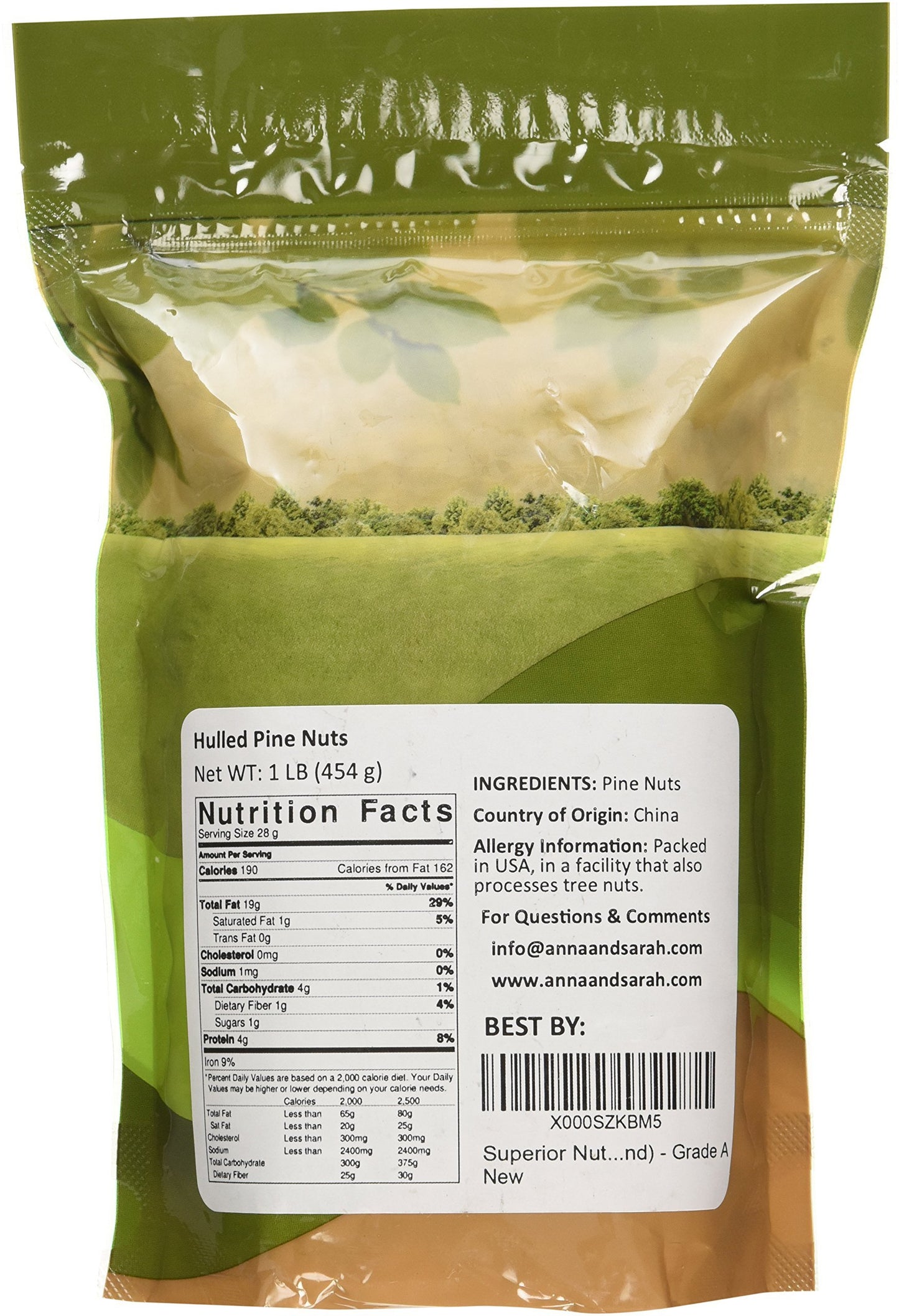 Superior Nuts Raw Pine Nuts (1 Pound) - Grade A