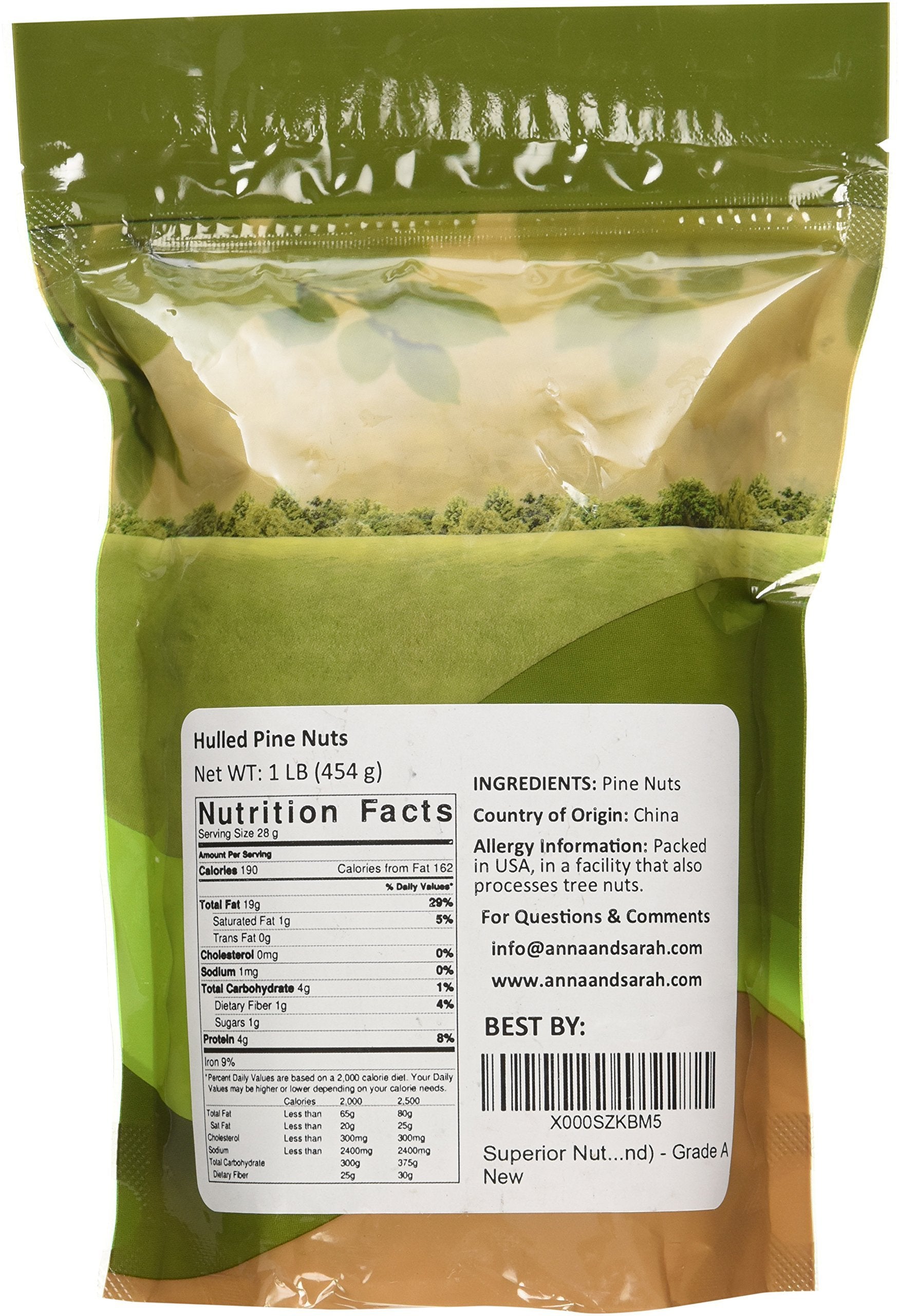 Superior Nuts Raw Pine Nuts (1 Pound) - Grade A