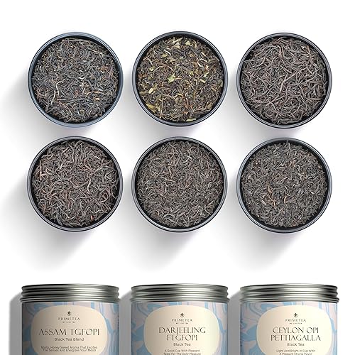 Prime Tea - SAMPLER - CEYLON, ASSAM, DARJEELING Black Loose Leaf Tea - 8oz 100% Organic, Pure Unblended, Single Origin, Hand Picked. Famous Quality