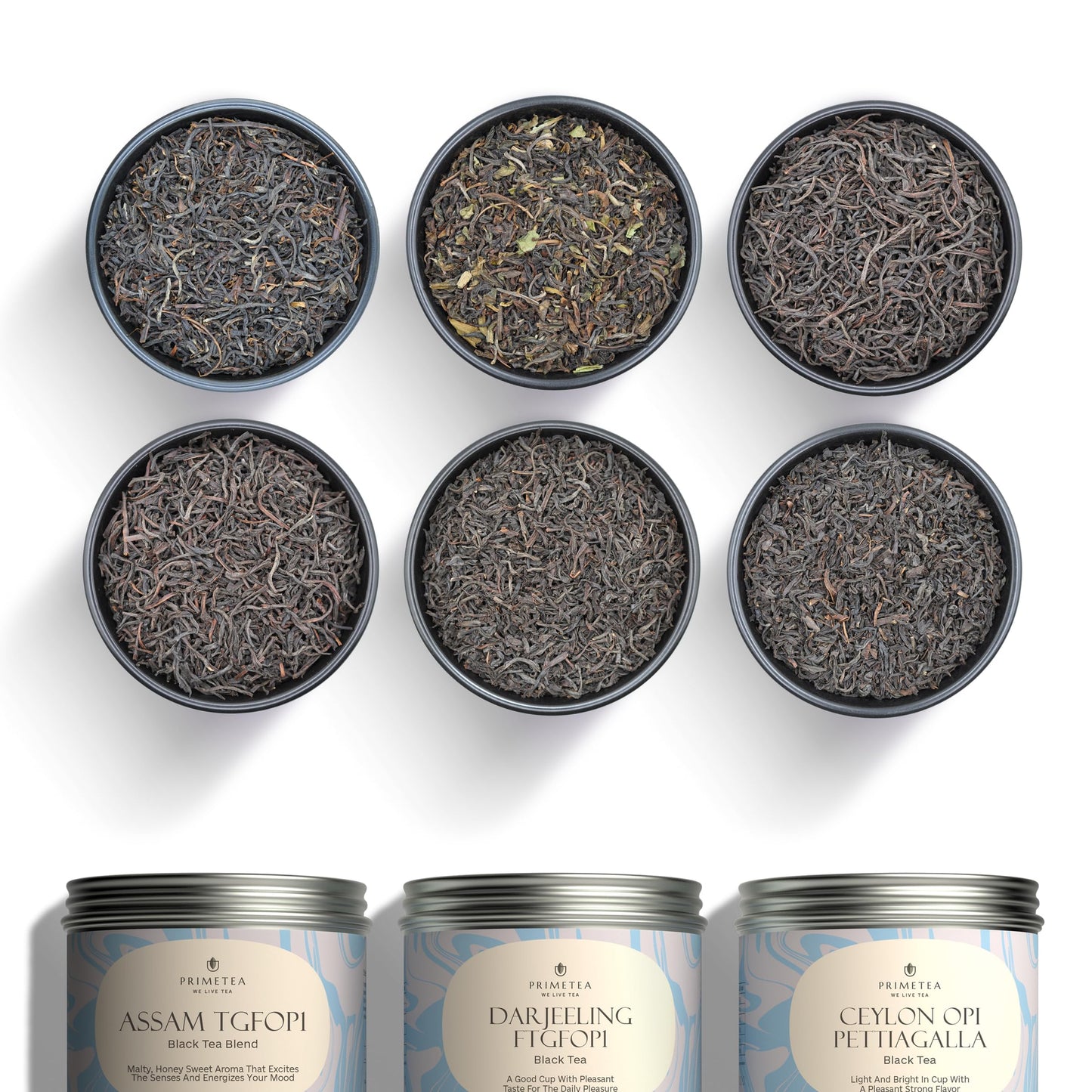 Prime Tea - SAMPLER - CEYLON, ASSAM, DARJEELING Black Loose Leaf Tea - 8oz 100% Organic, Pure Unblended, Single Origin, Hand Picked. Famous Quality
