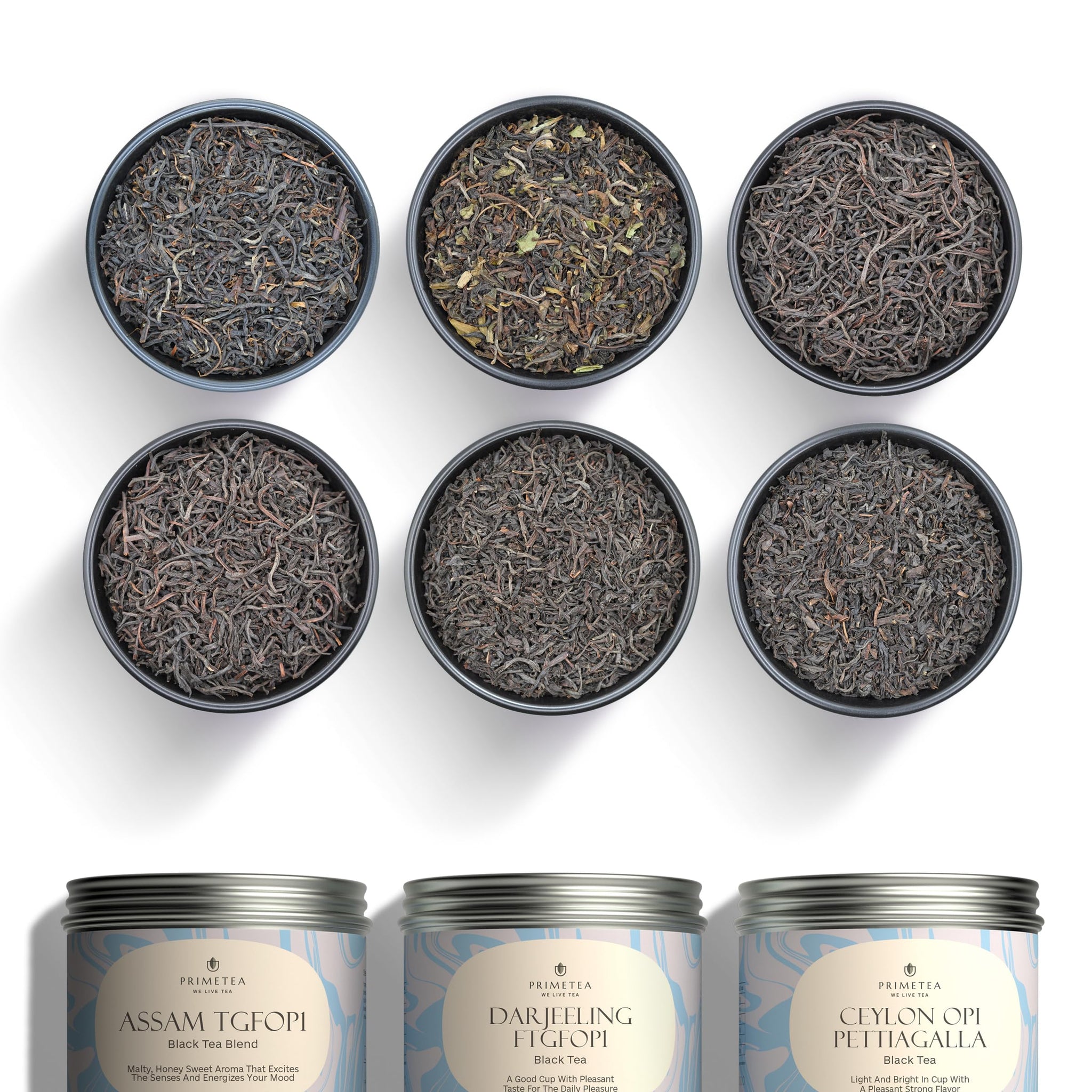 Prime Tea - SAMPLER - CEYLON, ASSAM, DARJEELING Black Loose Leaf Tea - 8oz 100% Organic, Pure Unblended, Single Origin, Hand Picked. Famous Quality