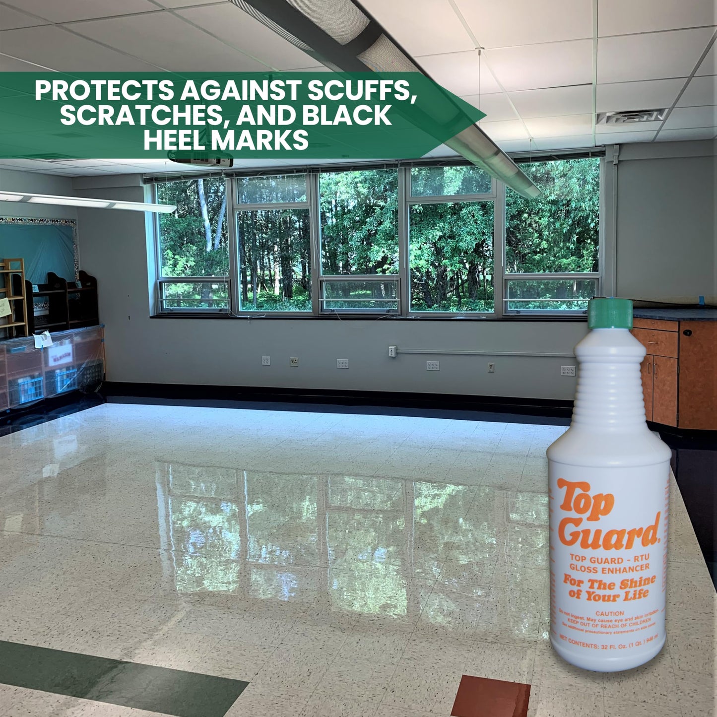 TOP GUARD Ready To Use Industrial and Commercial Cleaning Supplies Flooring Protection, Surface Shield, Creating a Lustrous "Wet Look" Quick Shine