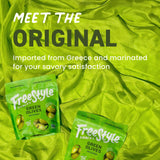 Freestyle Snacks Olive Snack Packs - As Seen on Shark Tank - Fresh Pitted Green Olives, Jumbo-Sized, Grown in Greece, All Natural, Non-GMO