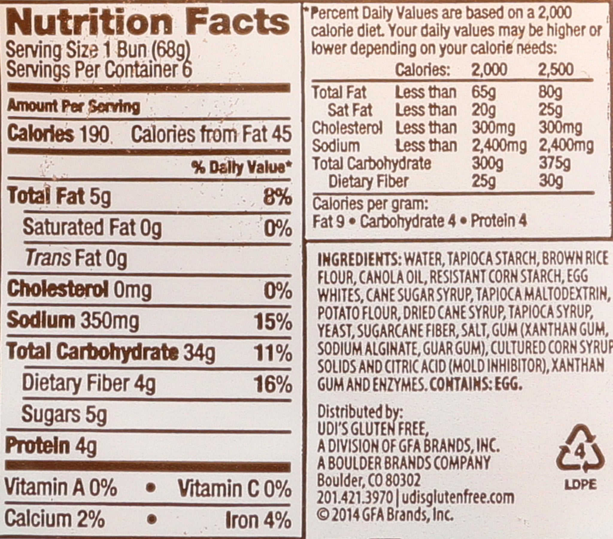 Udi's Gluten Free Classic Hot Dog Buns, Frozen, 14.3 Ounce