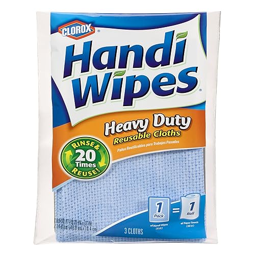 Clorox Handi Wipes Heavy Duty Reusable Cloths, 3 Count (Pack of 4, Colors May Vary)