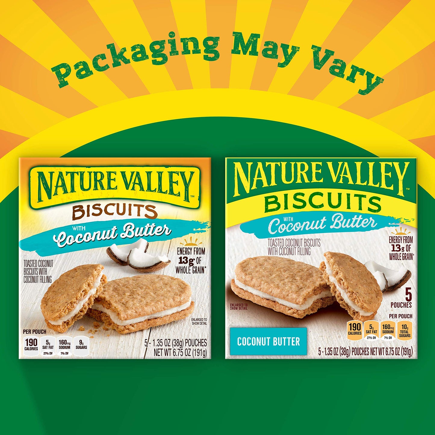 Nature Valley Biscuits, Coconut Butter, Breakfast Biscuits with Coconut Filling, 5 Count