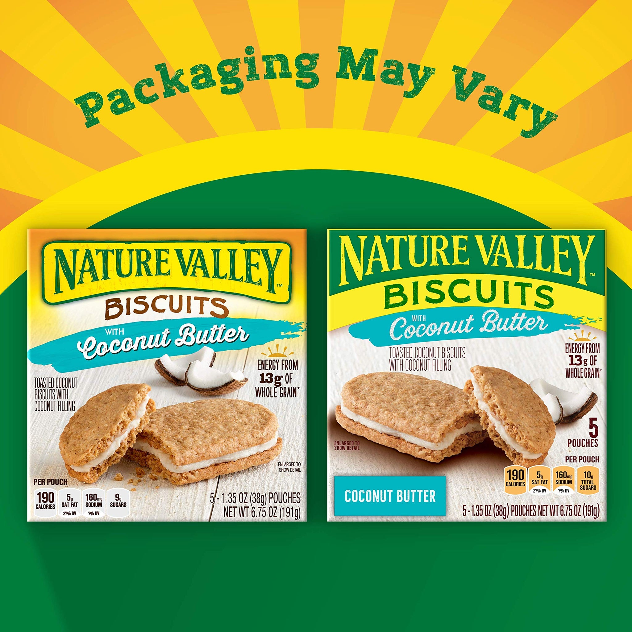 Nature Valley Biscuits, Coconut Butter, Breakfast Biscuits with Coconut Filling, 5 Count