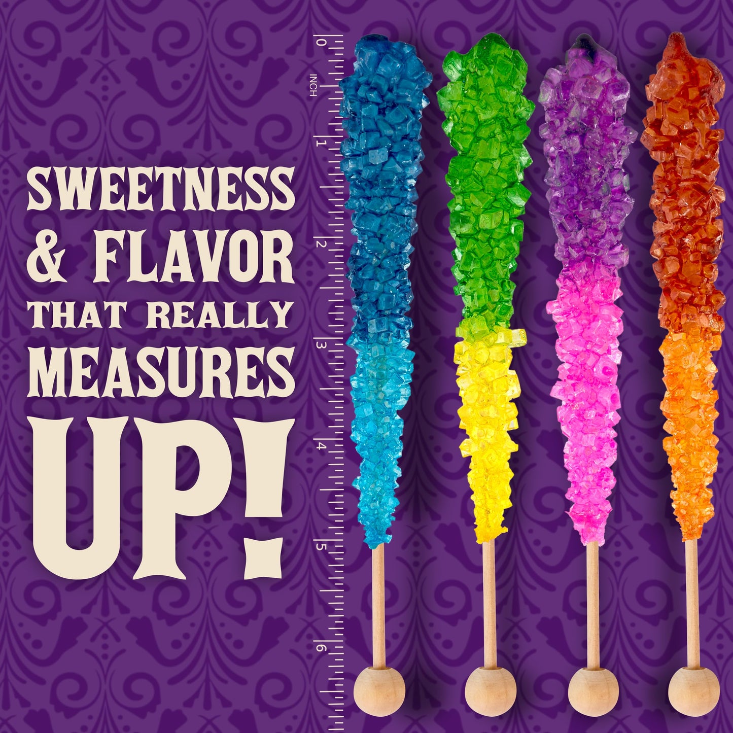 Boone's Mill Rocksicles - 36 Extra Large Rock Candy Sticks - Assorted Double Flavors