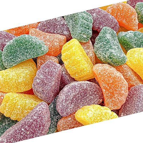Fruit Slices Jelly Candy | 2 Lb Bag | Dye Free Candy | Tangerine, Orange, Strawberry, Lemon | Naturally Flavored Bulk Chewy Candy for Buffets, Events