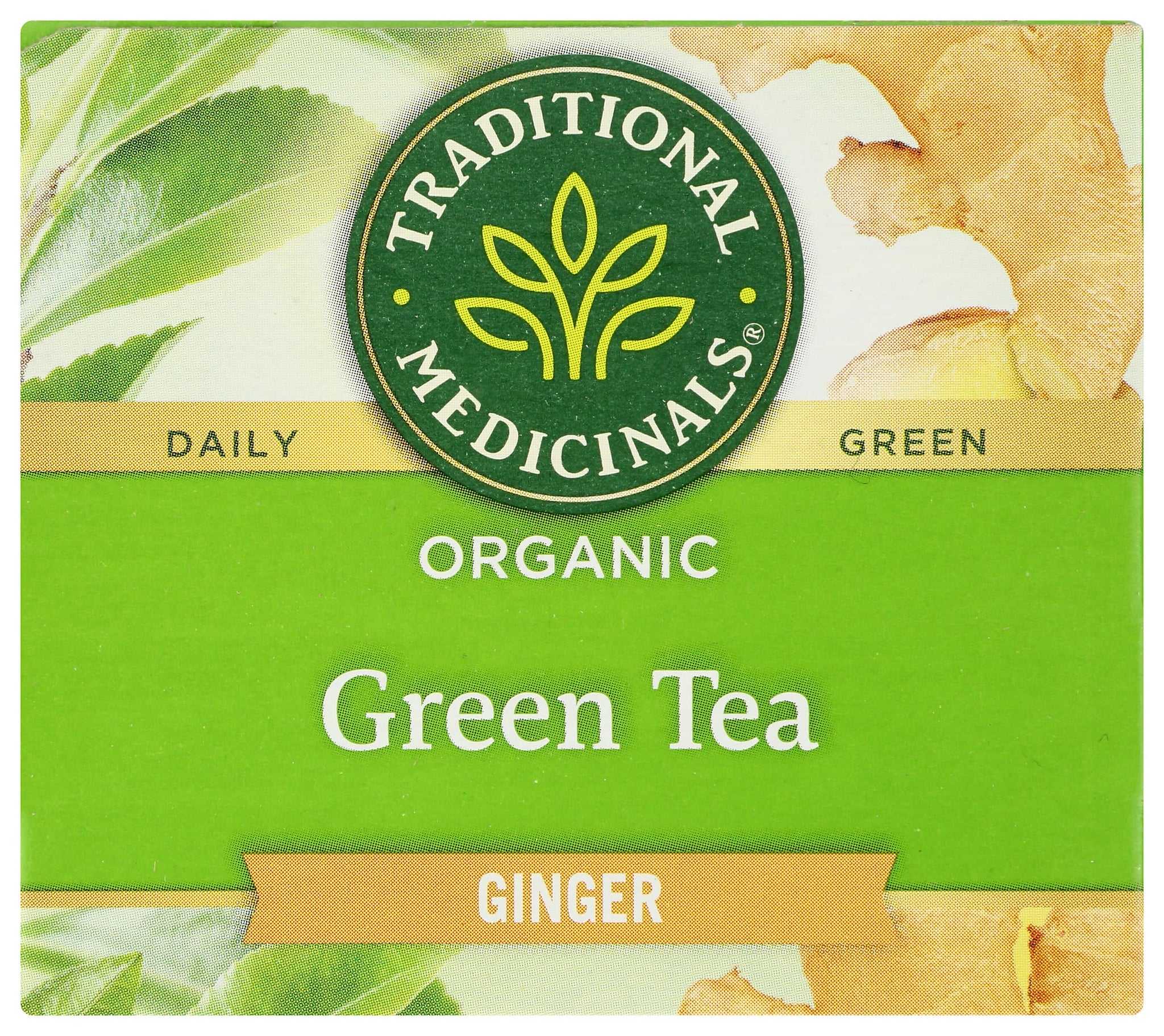 Traditional Medicinals Organic Green Tea Ginger Herbal Tea, Promotes Healthy Digestion, (Pack of 1) - 16 Tea Bags