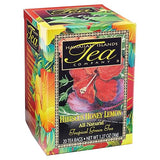Hawaiian Islands Tea Company Hibiscus Honey Lemon Tropical Green Tea, All Natural - 20 Teabags (1 Box)