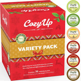 Cozy Up 36-Count 6 Flavors Variety Pack Tea Compatible with Keurig K-Cup Brewers, Including Green, Black, Jasmine, Earl Grey, English Breakfast