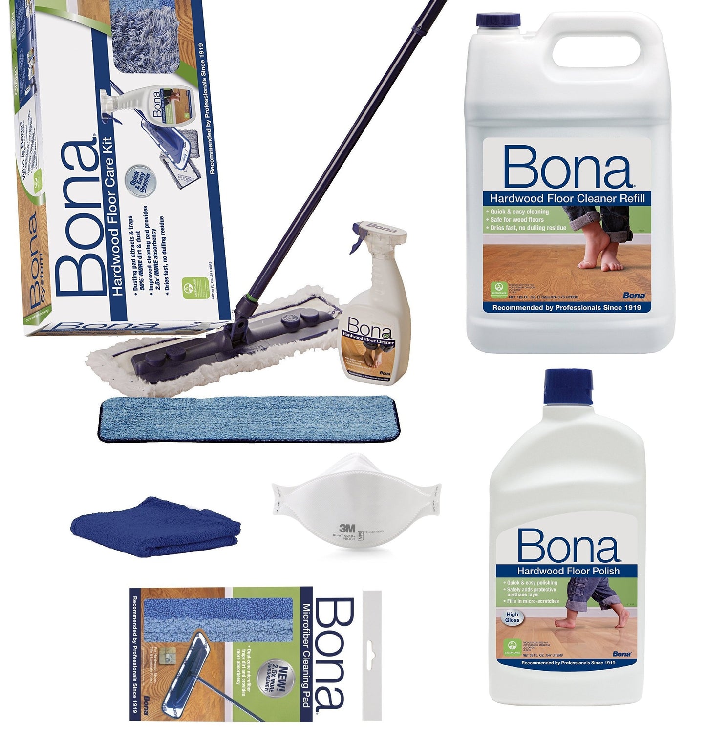 Bona Hardwood Floor Spray Mop, includes 28.75 oz. Cartridge (Bona Family PACK)