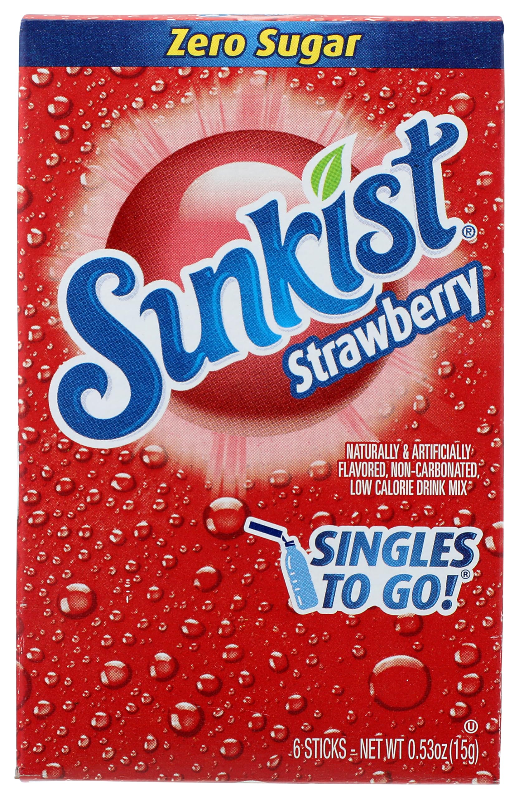 Sunkist, Low Calorie Strawberry Drink Mix, 0.53 Ounce