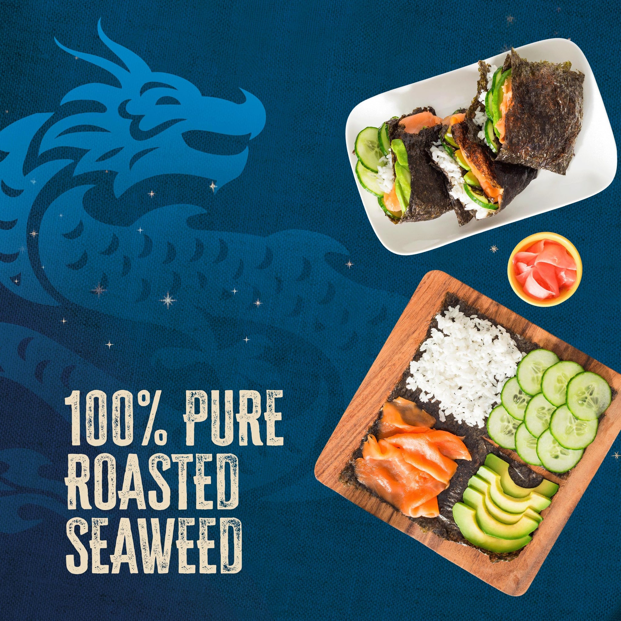 Blue Dragon Sushi Nori - 0.77oz (Pack of 2) - No Artificial Flavors Or Preservatives - Made With 100% Roasted Seaweed Sheets - Vegan, Gluten Free