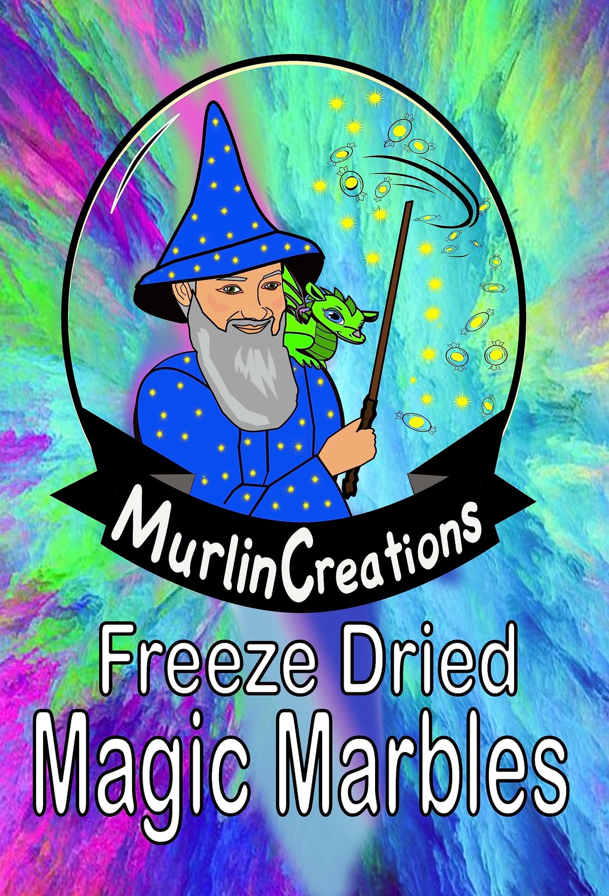Magic Marbles Freeze Dried Candy - Original Flavors - Strawberry, Orange, Lemon, Lime & Grape Intensified With An Exciting CRUNCH!, 8oz