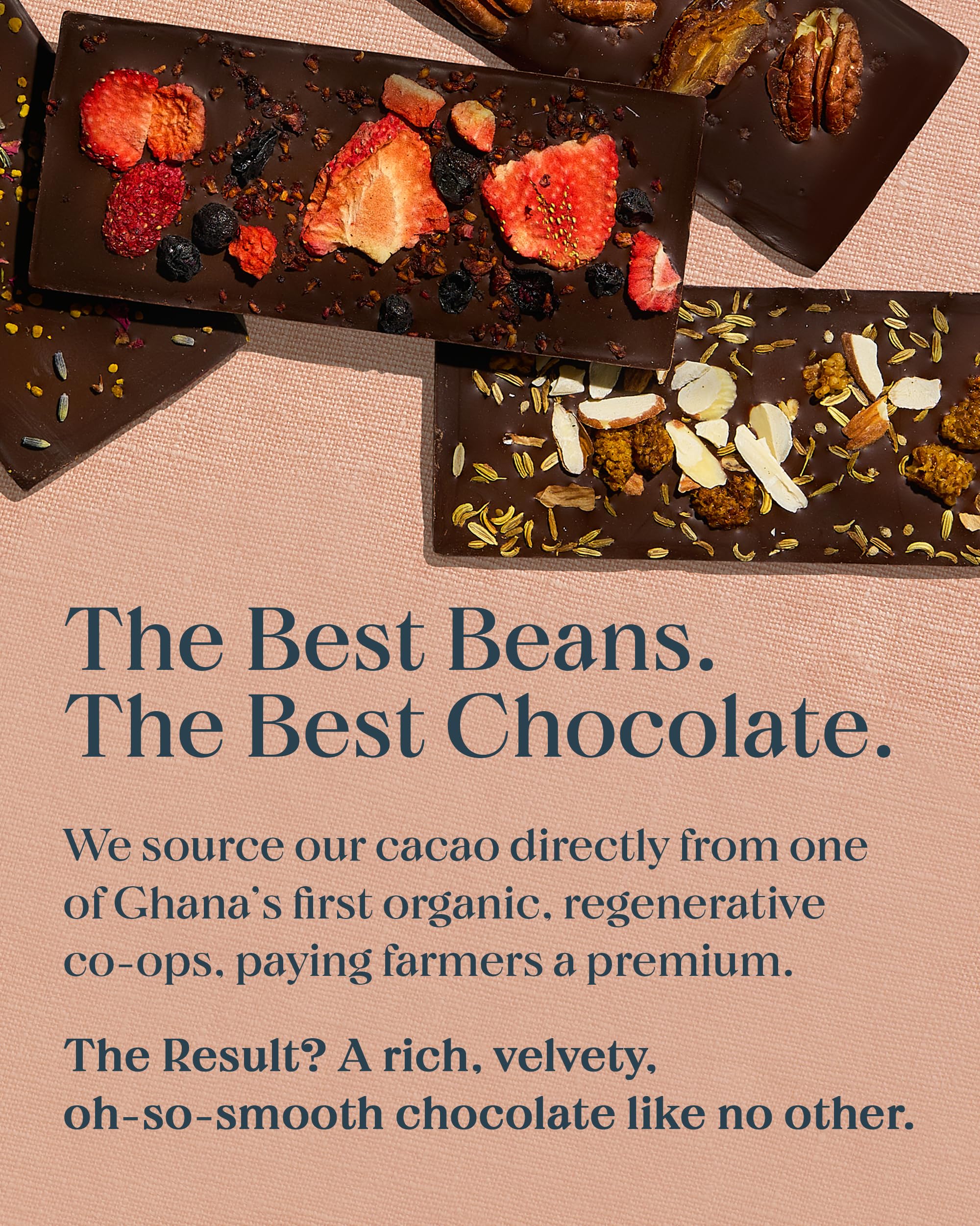Spring & Mulberry Dark Chocolate Bars - Healthy Dark Chocolate, Date-Sweetened - Pecan Date 6 Pack